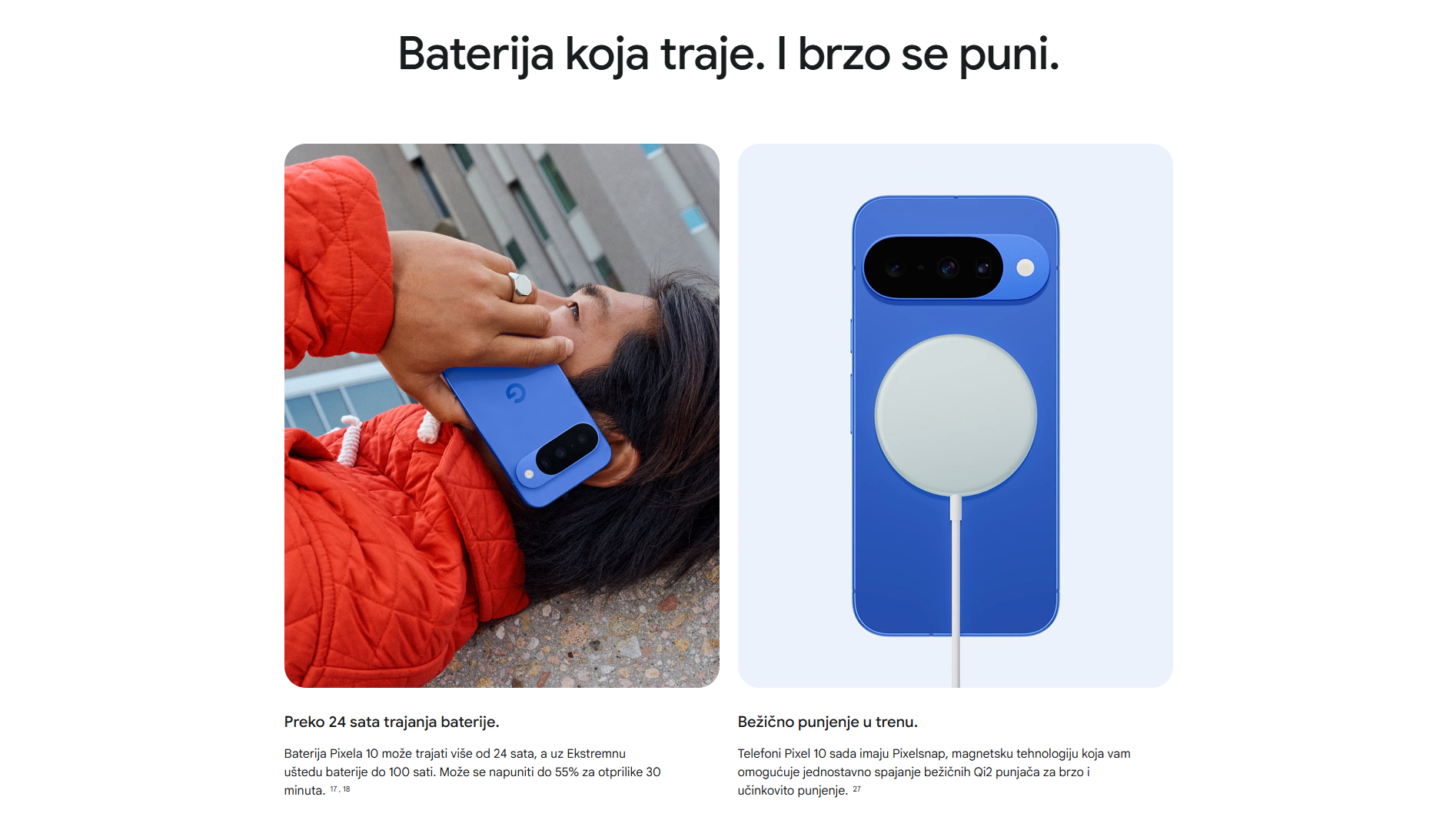 Google Pixel 10 baterija